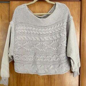 Women's Beige Cable Knit Sweater